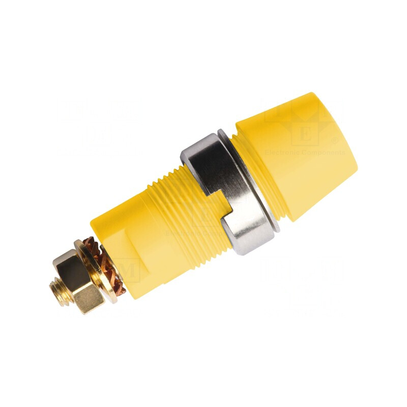 Soclu Banană 4mm Galben Aurit 32A 1kV | Electronic-mag.ro | Componente Electronice