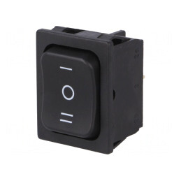 Comutator Rocker DP3T ON-OFF-ON 6A 250V Negru IP40 | Electronic-mag.ro | Componente Electronice