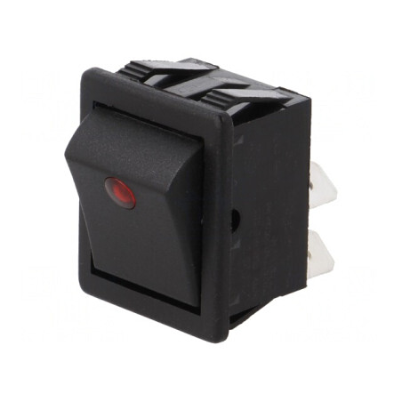 Comutator Rocker DPST ON-OFF 16A 250V Negru | Electronic-mag.ro | Componente Electronice