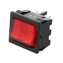 Comutator Rocker DPST ON-OFF 10A Roșu 230V | Electronic-mag.ro | Componente Electronice