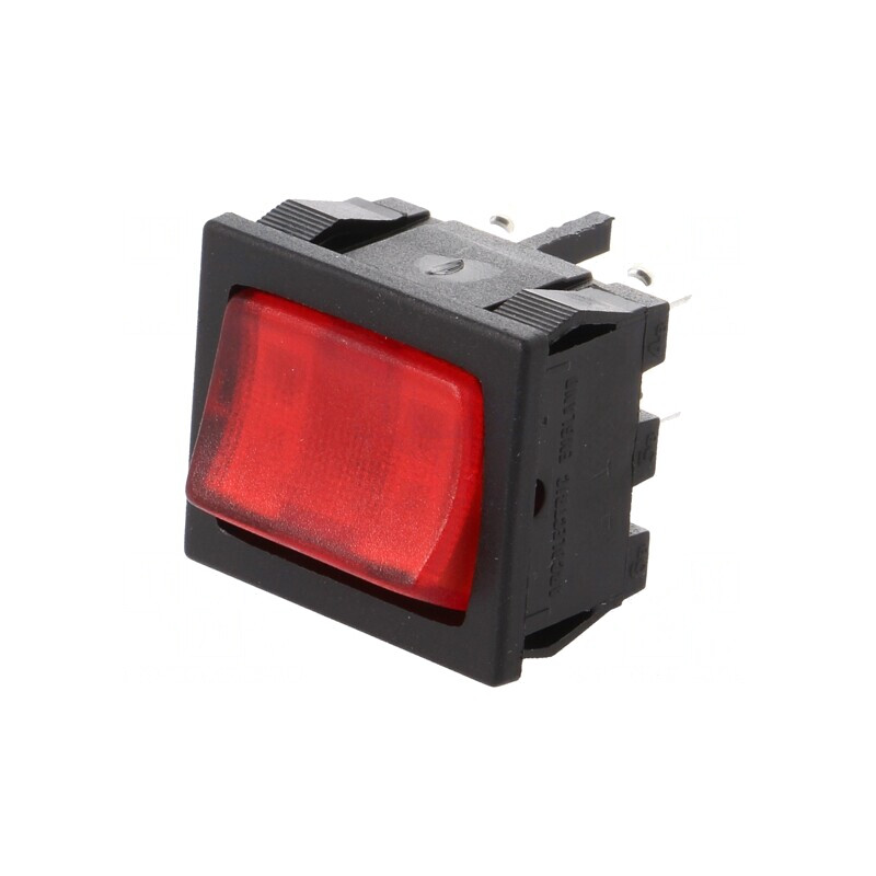 Comutator Rocker DPST ON-OFF 10A Roșu 230V | Electronic-mag.ro | Componente Electronice