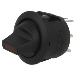 Întrerupător Rocker ON-OFF cu LED Negru 6A/250V | Electronic-mag.ro | Componente Electronice