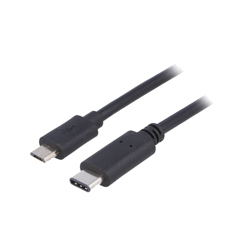 Cablu USB 2.0 micro USB-C 1m Negru | Electronic-mag.ro | Componente Electronice