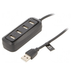 Hub USB 2.0 Negru cu 4 Porturi 480Mbps