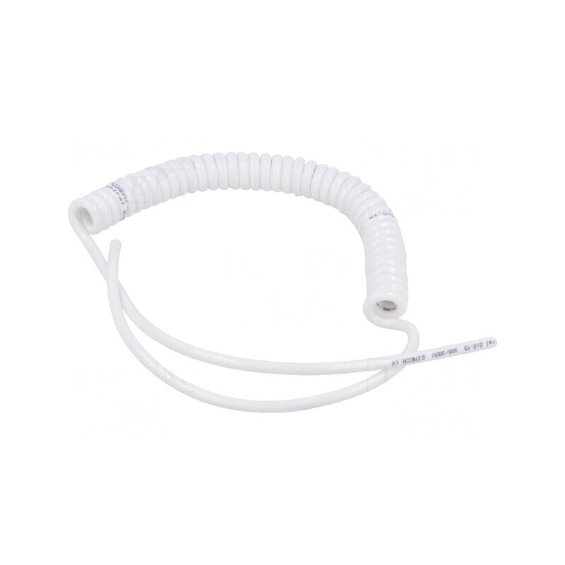Cablu spiralat alb 0,2-0,8m 300V | Electronic-mag.ro | Componente Electronice