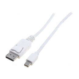 Cablu DisplayPort 2m Alb | Electronic-mag.ro | Componente Electronice