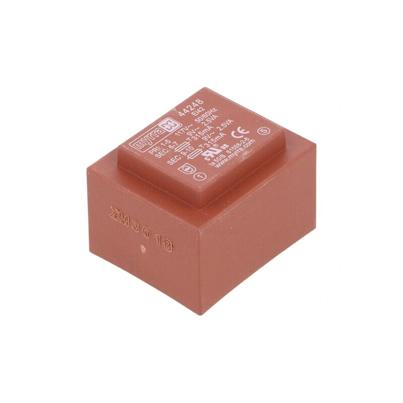 Transformator încapsulat 5VA 117VAC 9V 9V PCB | Electronic-mag.ro | Componente Electronice