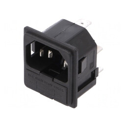 Conector de alimentare AC 10A 250VAC IEC 60320 | Electronic-mag.ro | Componente Electronice
