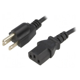 Cablu de Alimentare IEC C13 la NEMA 5-15, 3m, Negru | Electronic-mag.ro | Componente Electronice