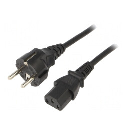 Cablu Alimentare 1,8m 3x0,75mm2 Mufă CEE 7/7 la IEC C13 | Electronic-mag.ro | Componente Electronice