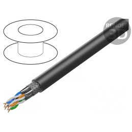 Cablu HELUKAT 600 S/FTP Cat7e 23AWG PVC Negru | Electronic-mag.ro | Componente Electronice
