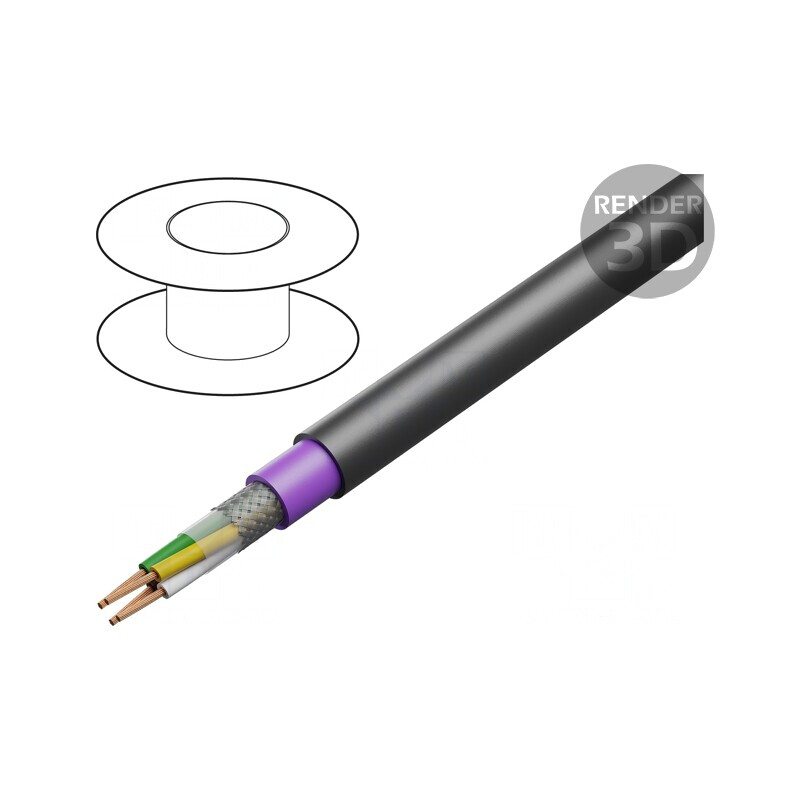 Cablu CAN bus 4x1x0,5mm2, pentru montare în pământ, litat Cu | Electronic-mag.ro | Componente Electronice
