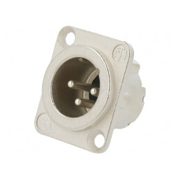 Soclu XLR Tată 3 Pin Argint 19x24mm | Electronic-mag.ro | Componente Electronice
