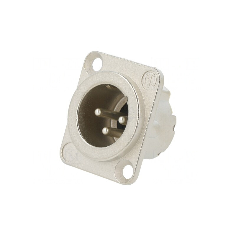 Soclu XLR Tată 3 Pin Argint 19x24mm | Electronic-mag.ro | Componente Electronice