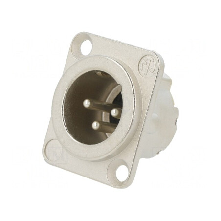 Soclu XLR Tată 3 Pin Argint 19x24mm | Electronic-mag.ro | Componente Electronice