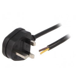 Cablu Electric BS 1363 3x1mm2 PVC 3m Negru 13A