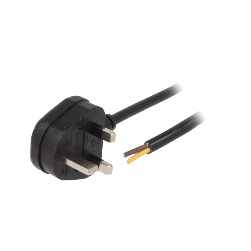 Cablu Electric BS 1363 3x1mm2 PVC 3m Negru 13A | Electronic-mag.ro | Componente Electronice