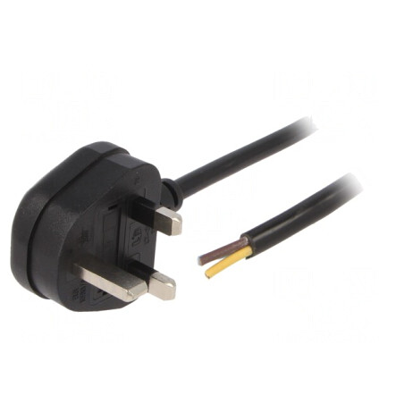 Cablu Electric BS 1363 3x1mm2 PVC 3m Negru 13A | Electronic-mag.ro | Componente Electronice