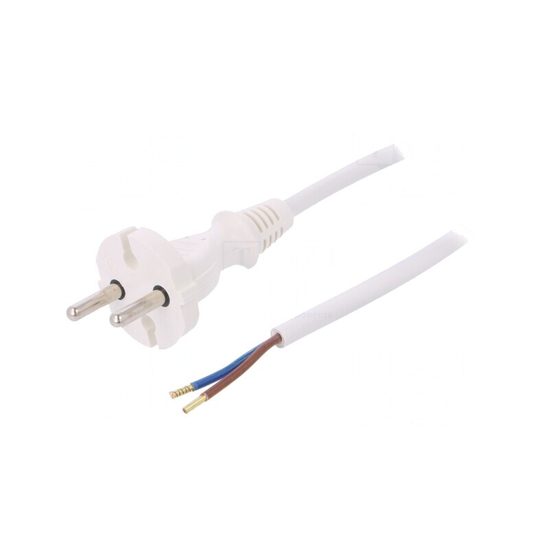 Cablu Alb PVC 3m 2x1mm2 16A 250V | Electronic-mag.ro | Componente Electronice