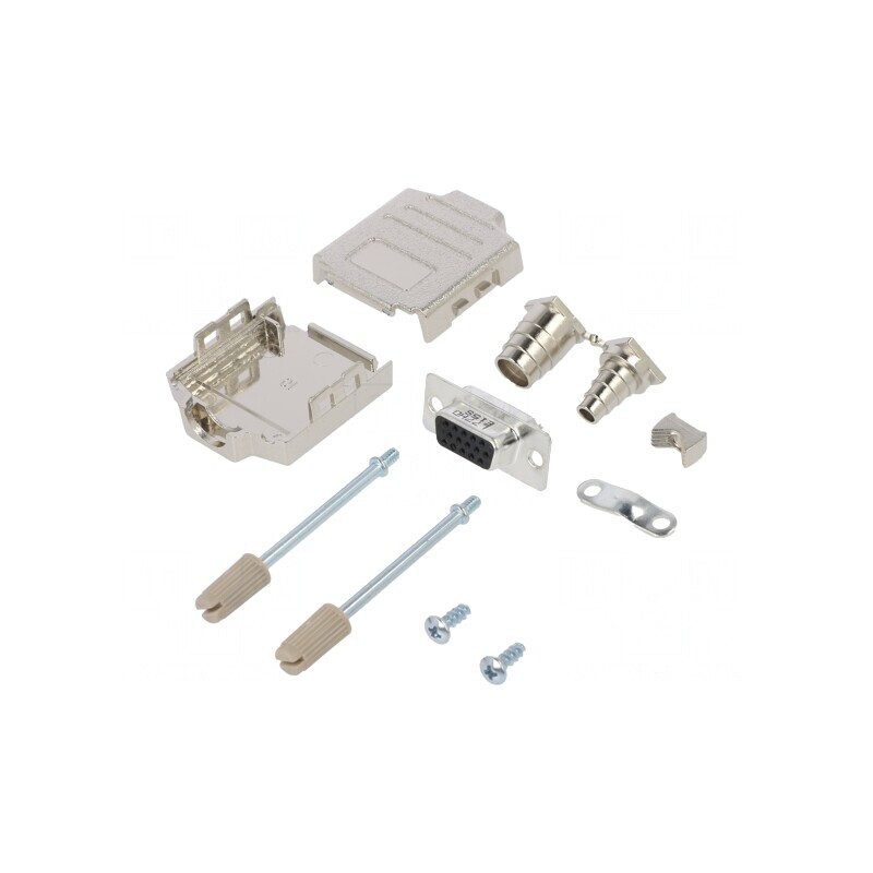 Conector D-Sub 15 Pin Mamă Lipire Pe Cablu Gold Flash 11,5mm | Electronic-mag.ro | Componente Electronice