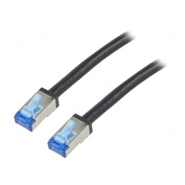 Patch cord negru 3m dublu ecranat S/FTP 6a 26AWG