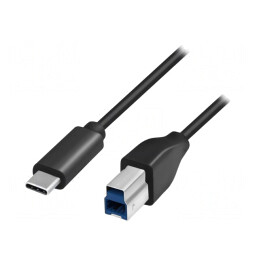 Cablu USB 3.0 USB B la USB C 1m Negru | Electronic-mag.ro | Componente Electronice