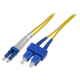 Patch cord fibră optică OS2 LC/UPC-SC/UPC 2m galben LSZH | Electronic-mag.ro | Componente Electronice