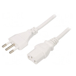 Cablu Alimentare 3m Alb 10A IEC C13 | Electronic-mag.ro | Componente Electronice