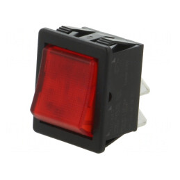 Comutator Basculant ON-OFF 16A 250V Roșu cu Lumină Neon