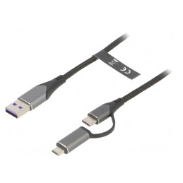 Cablu USB 2.0 0,5m USB A la Micro B și USB C | Electronic-mag.ro | Componente Electronice