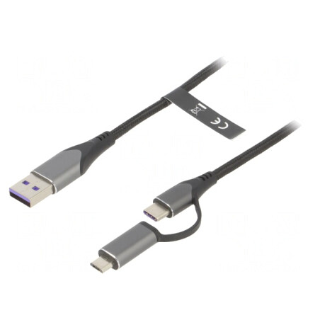 Cablu USB 2.0 0,5m USB A la Micro B și USB C | Electronic-mag.ro | Componente Electronice
