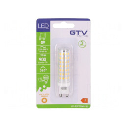 Lampă LED G9 9,5W 3000K 900lm 230V Alb Cald