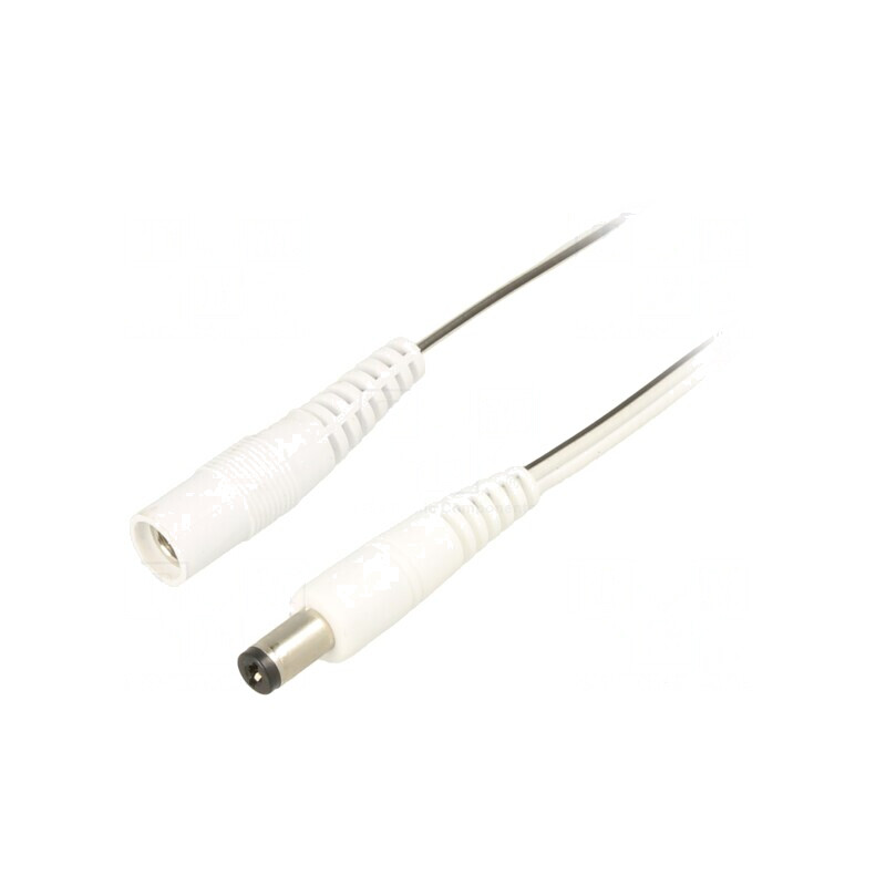 Cablu Alimentare DC Alb 3m 2x0,5mm2 Mufă-Soclu 5,5/2,1 | Electronic-mag.ro | Componente Electronice Cablu Alimentare DC Alb 3m 2x0,5mm2 Mufă-Soclu 5,5/2,1 | Electronic-mag.ro | Componente Electronice