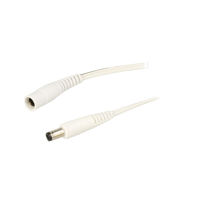 Cablu Alb 3m 2x0,5mm2 cu Mufă și Soclu DC 5,5/2,5 | Electronic-mag.ro | Componente Electronice Cablu Alb 3m 2x0,5mm2 cu Mufă și Soclu DC 5,5/2,5 | Electronic-mag.ro | Componente Electronice