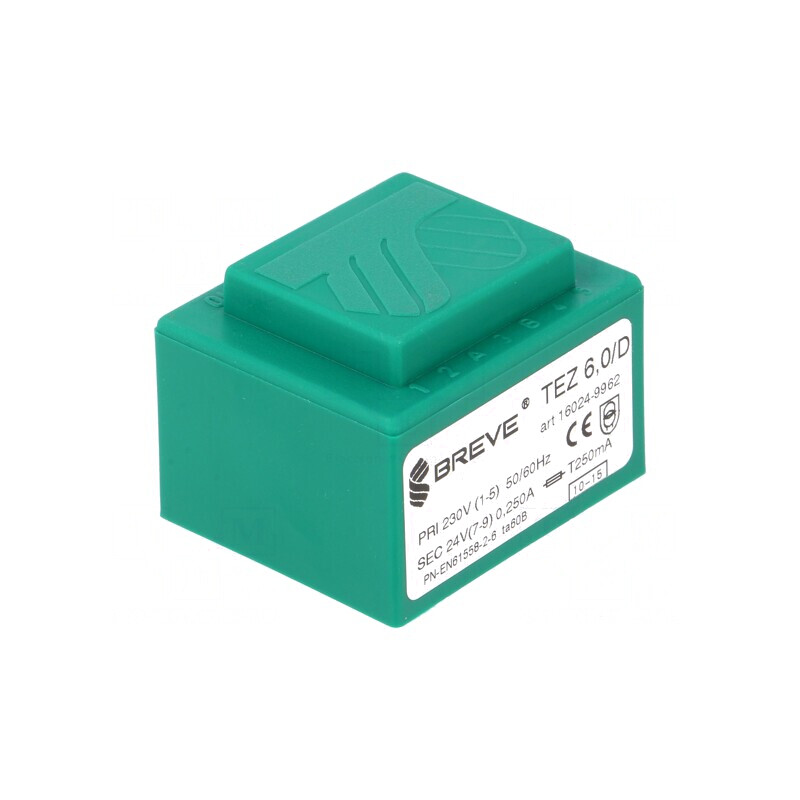 Transformator încapsulat 6VA 230V 24V 250mA PCB | Electronic-mag.ro | Componente Electronice