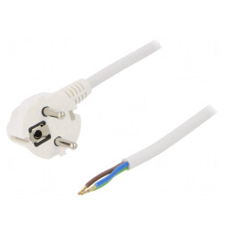 Cablu Alb 3x1,5mm² PVC 2m 16A 250V | Electronic-mag.ro | Componente Electronice