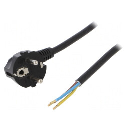 Cablu Electric 3x1,5mm2 PVC 2m Negru 16A 250V | Electronic-mag.ro | Componente Electronice