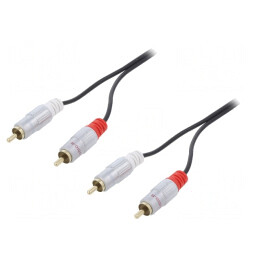 Cablu RCA 3m Placare Aurită Negru | Electronic-mag.ro | Componente Electronice