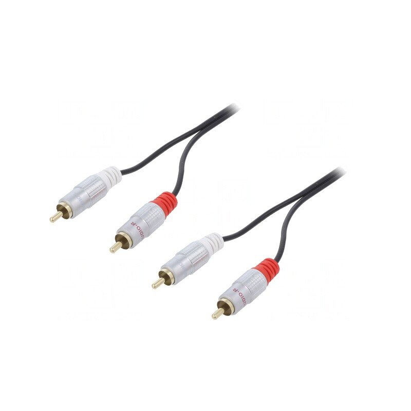 Cablu RCA 3m Placare Aurită Negru | Electronic-mag.ro | Componente Electronice