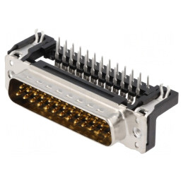 Conector D-Sub 25-Pini Soclu Tată 90° THT M3 | Electronic-mag.ro | Componente Electronice