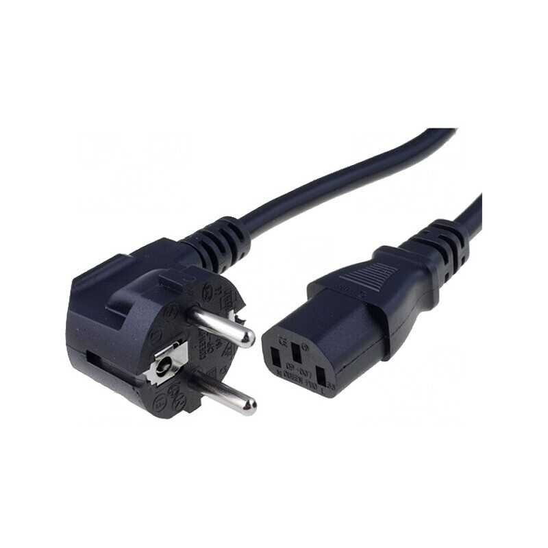 Cablu Alimentare 3x0,75mm2 Ştecăr Unghi CEE 7/7 la IEC C13 | Electronic-mag.ro | Componente Electronice