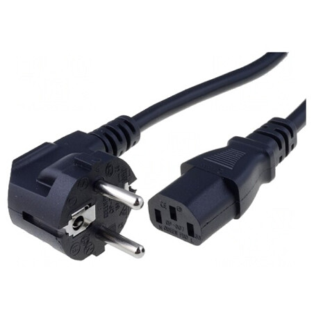 Cablu Alimentare 3x0,75mm2 Ştecăr Unghi CEE 7/7 la IEC C13 | Electronic-mag.ro | Componente Electronice