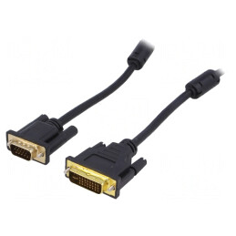 Cablu D-Sub 15pin la DVI-I 1,8m Negru | Electronic-mag.ro | Componente Electronice