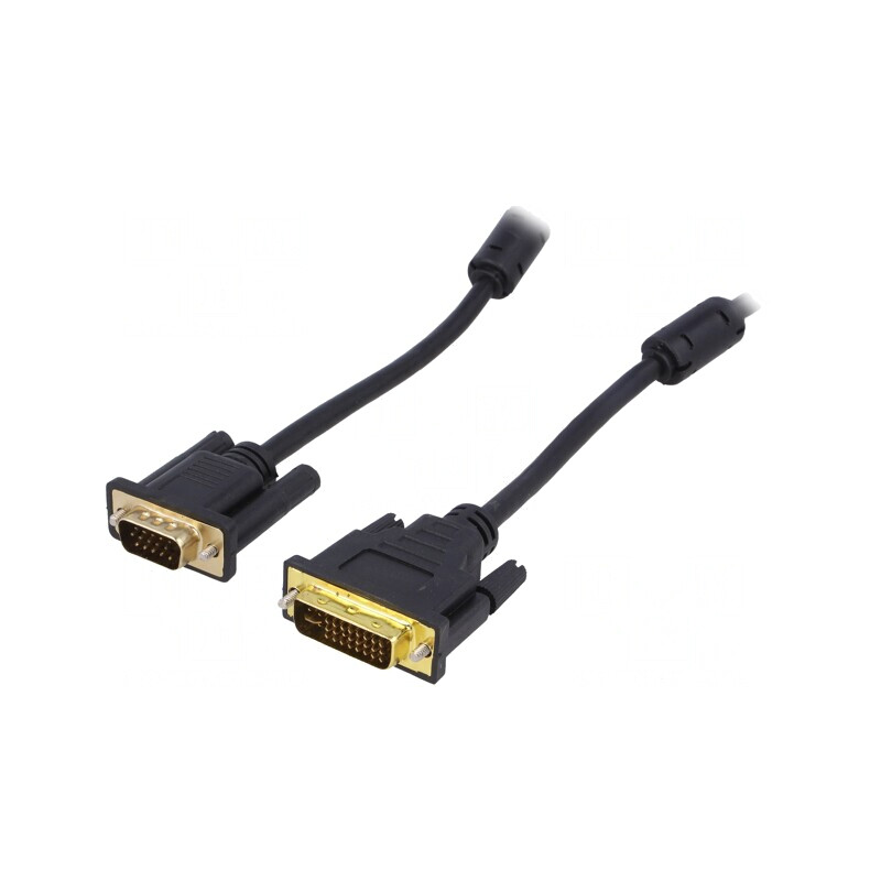 Cablu D-Sub 15pin la DVI-I 1,8m Negru | Electronic-mag.ro | Componente Electronice