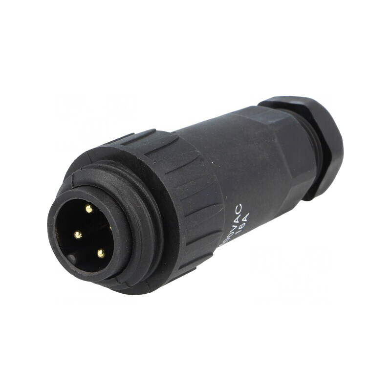 Mufă WA22 tată 4 PIN IP67 16A cu terminal şurub | Electronic-mag.ro | Componente Electronice