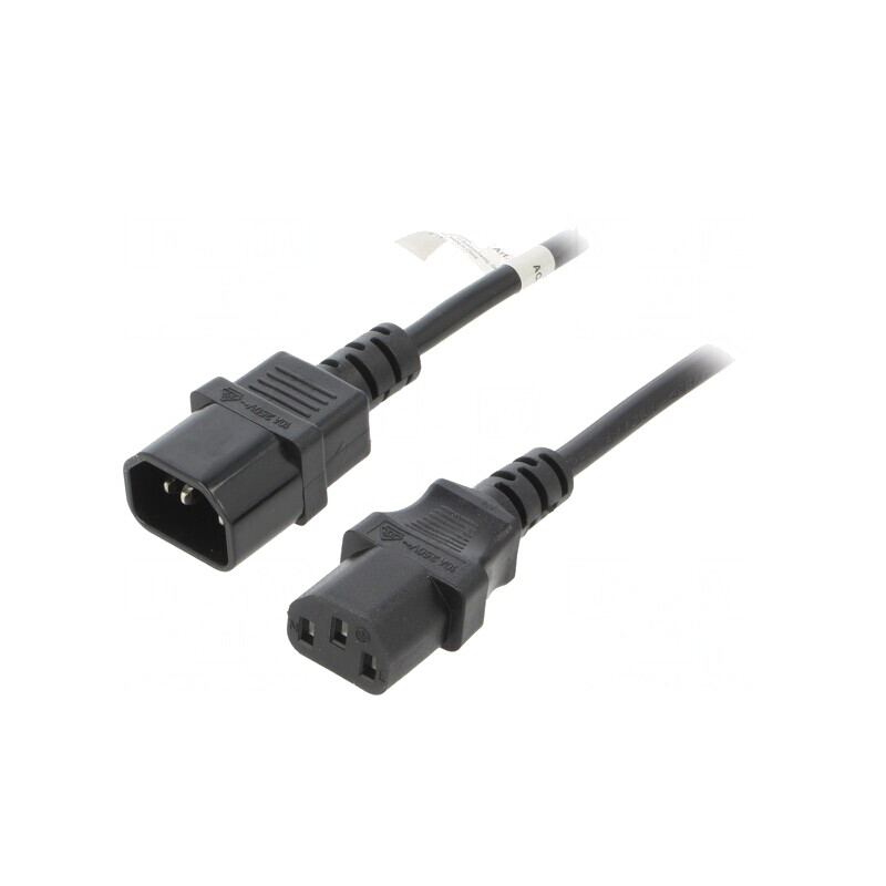 Cablu Alimentare IEC C13 C14 2m Negru | Electronic-mag.ro | Componente Electronice