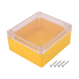 Carcasă Universală ABS Galben IP65 115x125x58mm | Electronic-mag.ro | Componente Electronice