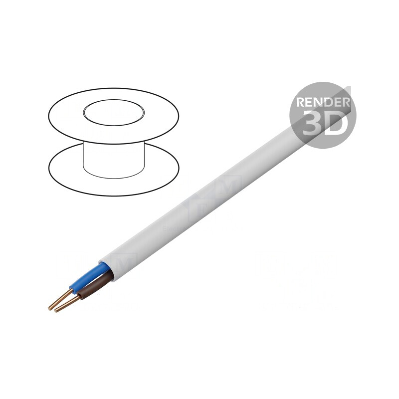 Cablu YDY 2x10mm2 PVC Alb 100m | Electronic-mag.ro | Componente Electronice