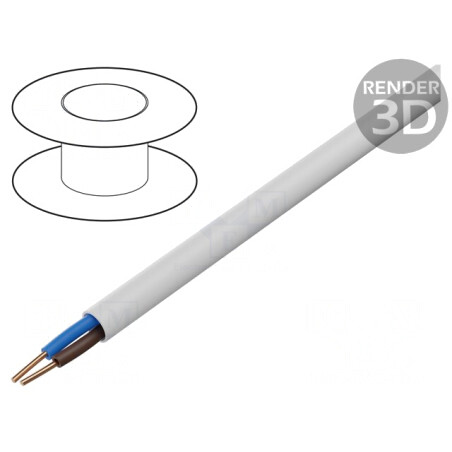 Cablu YDY 2x10mm2 PVC Alb 100m | Electronic-mag.ro | Componente Electronice