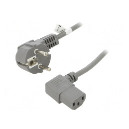 Cablu electric 2m cu ştecăr unghiular și conector IEC C13. | Electronic-mag.ro | Componente Electronice